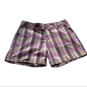 Tommy Hilfiger Women’s Lavender plaid shorts cuffed Size 4